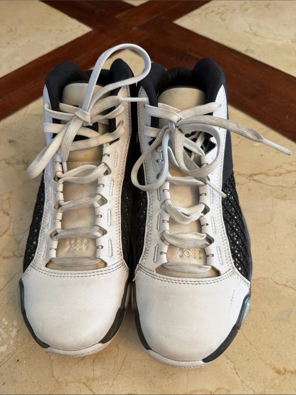 Boys Air Jordan Black and White Athletic Sneakers